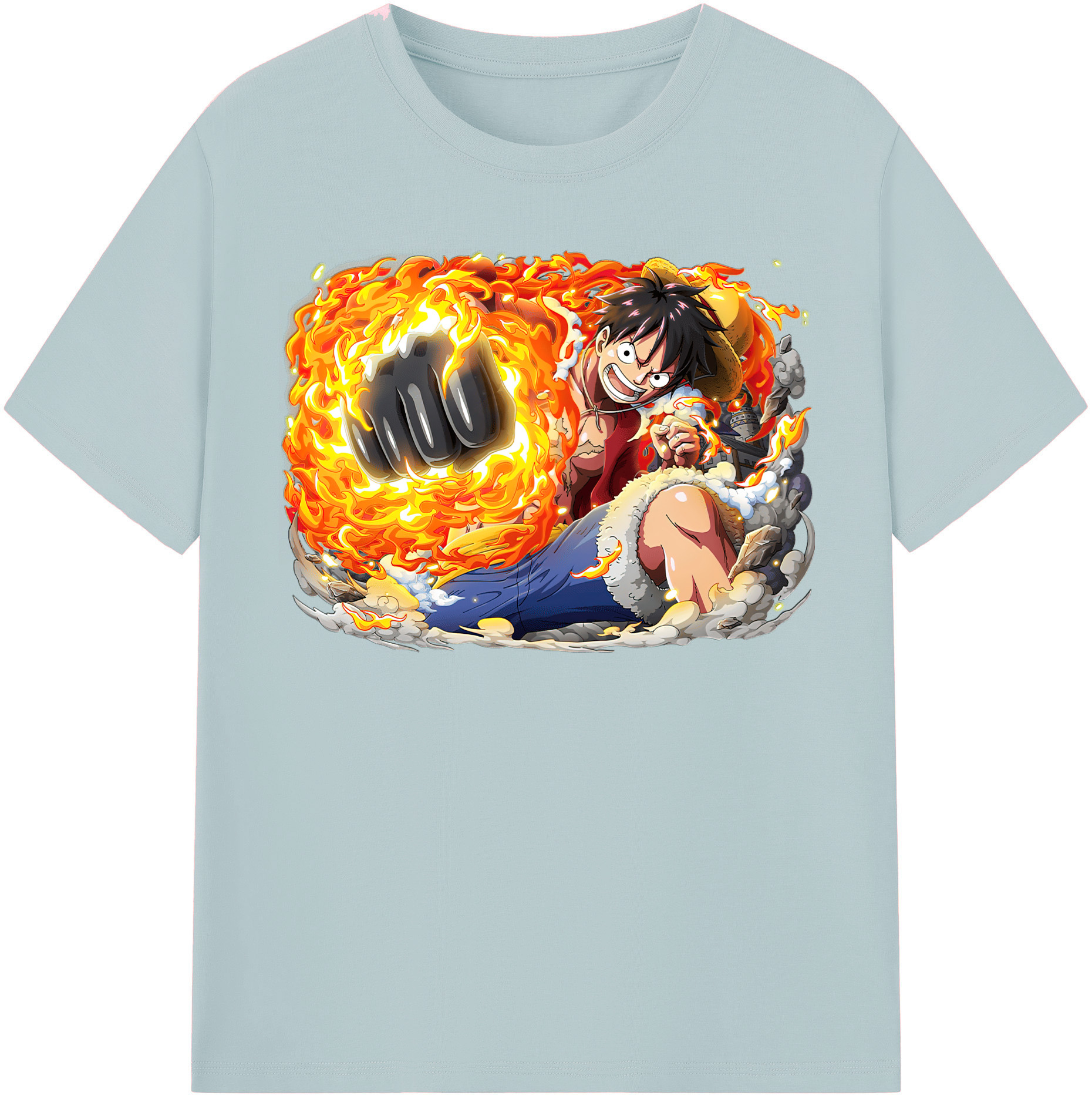 ワンピース モンキー・D・ルフィ ONE PIECE Monkey D. Luffy 綿100％半袖Tシャツ（フロントプリント）